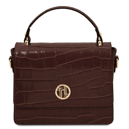 Croque - Croc print leather handbag